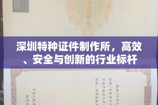 深圳特种证件制作所，高效、安全与创新的行业标杆