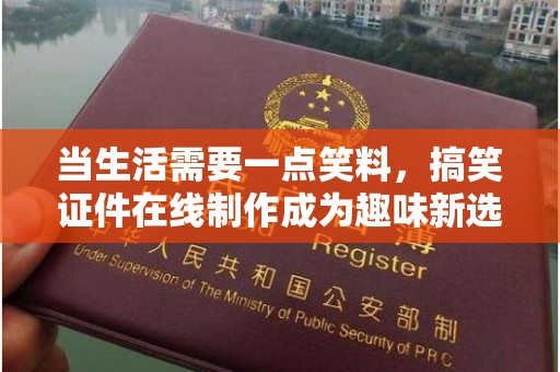 深圳当生活需要一点笑料，搞笑证件在线制作成为趣味新选择