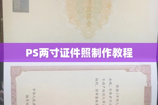 深圳PS两寸证件照制作教程